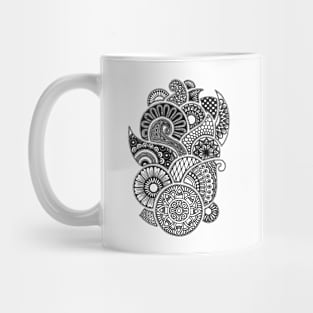 Abstract Mandala design (black on white) Mug